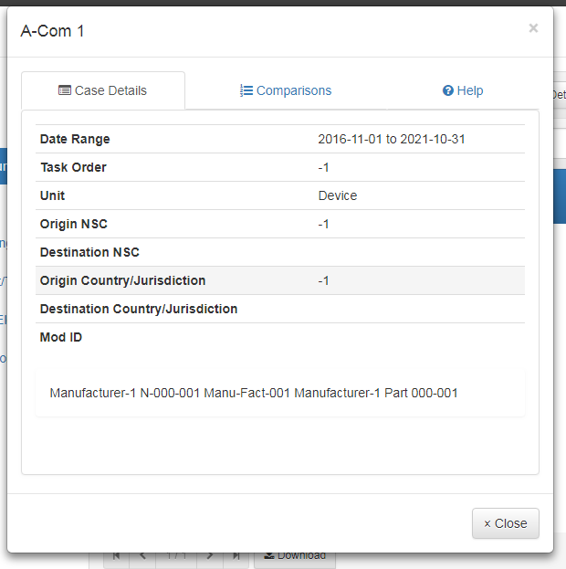 Case Details Dialog: Case Details Tab